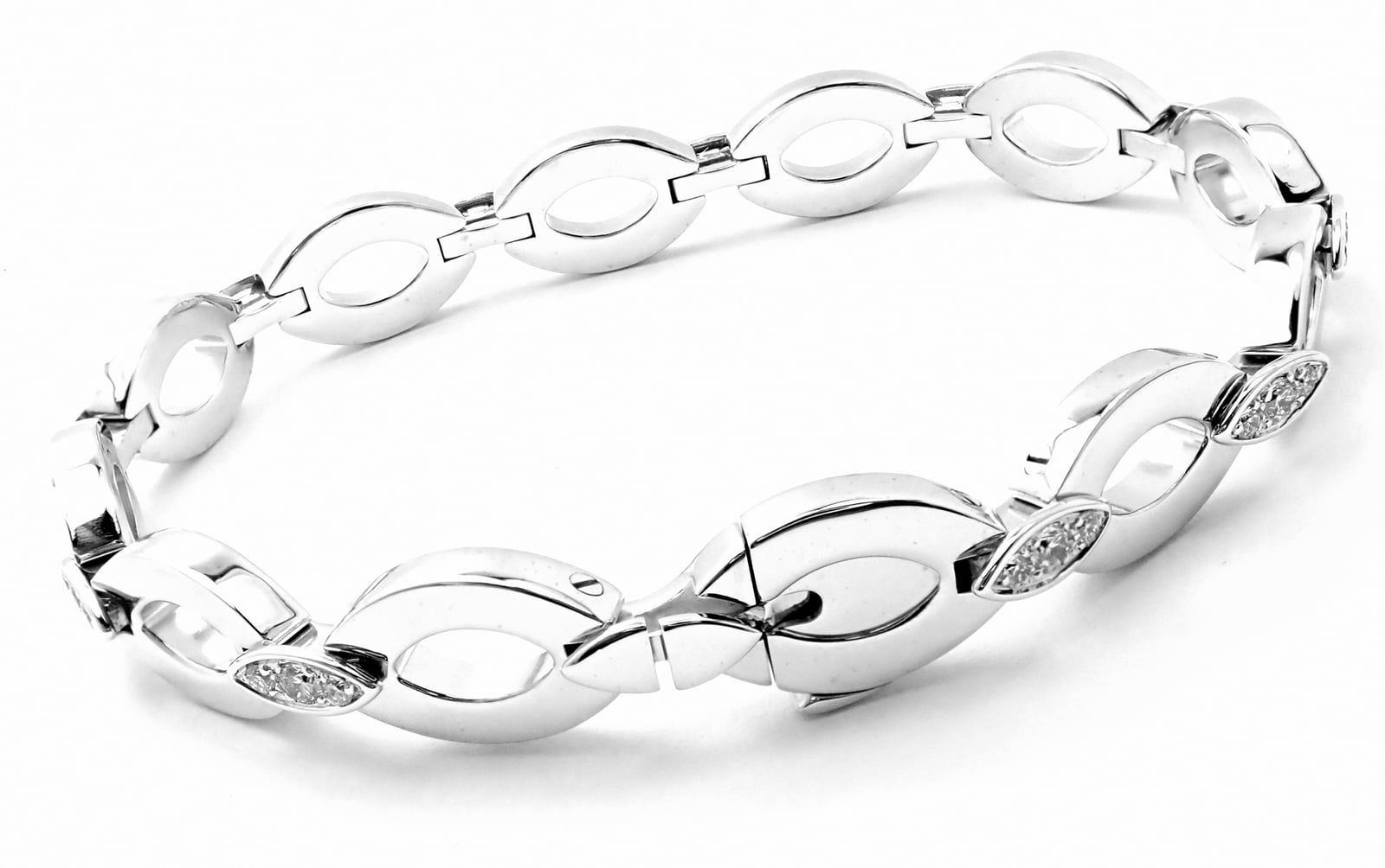 Cartier Jewelry & Watches:Fine Jewelry:Bracelets & Charms Rare! Authentic Cartier 18K White Gold Diamond Diadea Link Bracelet Certificate
