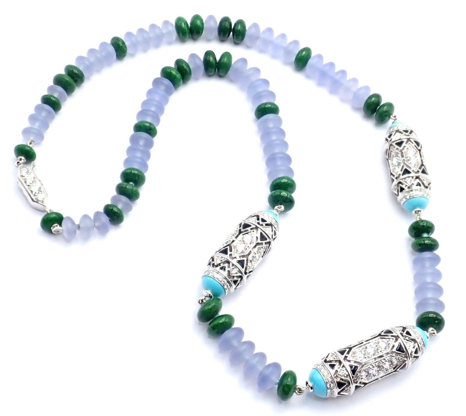 Authentic! Cartier 18k White Gold High Jewelry Géometrie & Contrastes Necklace | Fortrove