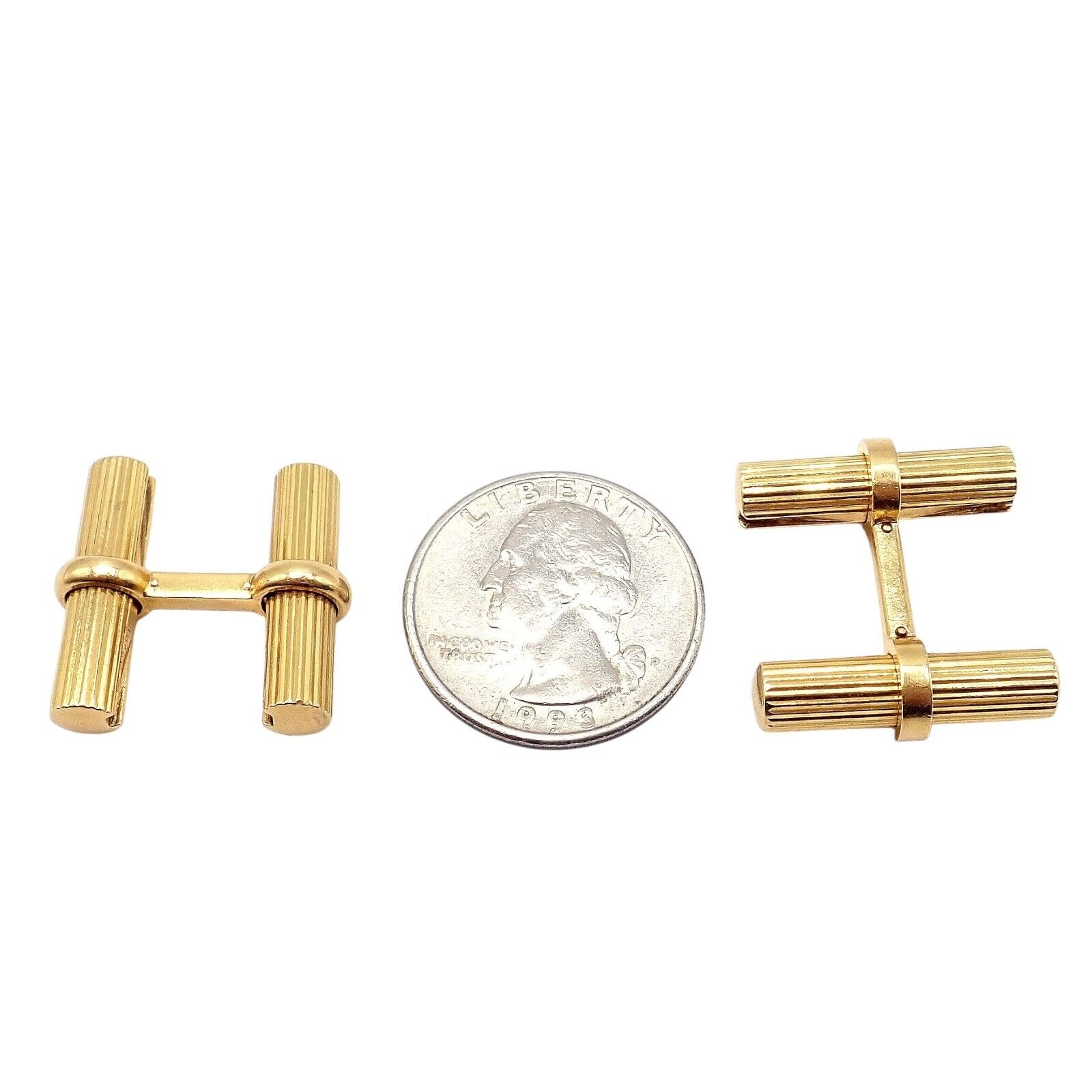 Vintage! Authentic Van Cleef & Arpels 18k Yellow Gold Bar Cufflinks | Fortrove