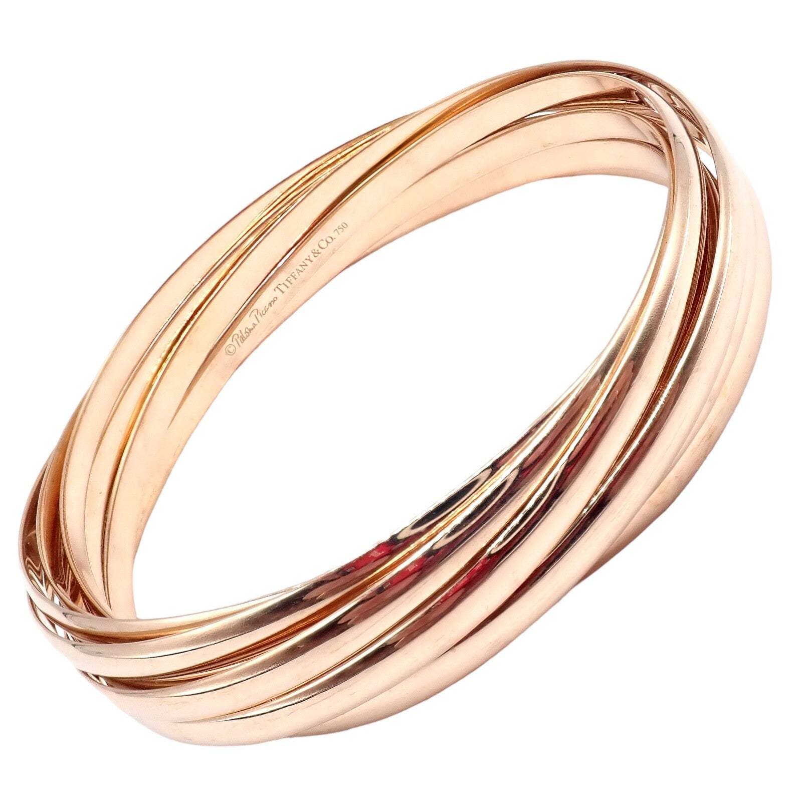 Authentic! Tiffany & Co 18k Rose Gold 9 Row Melody Calife Picasso Large Bracelet | Fortrove