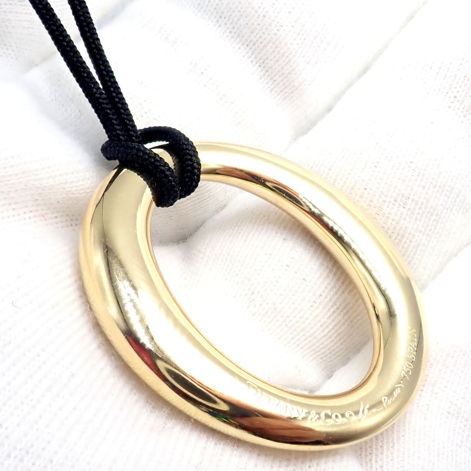 Tiffany & Co 18k Yellow Gold Elsa Peretti Medium 35mm Sevillana Necklace | Fortrove