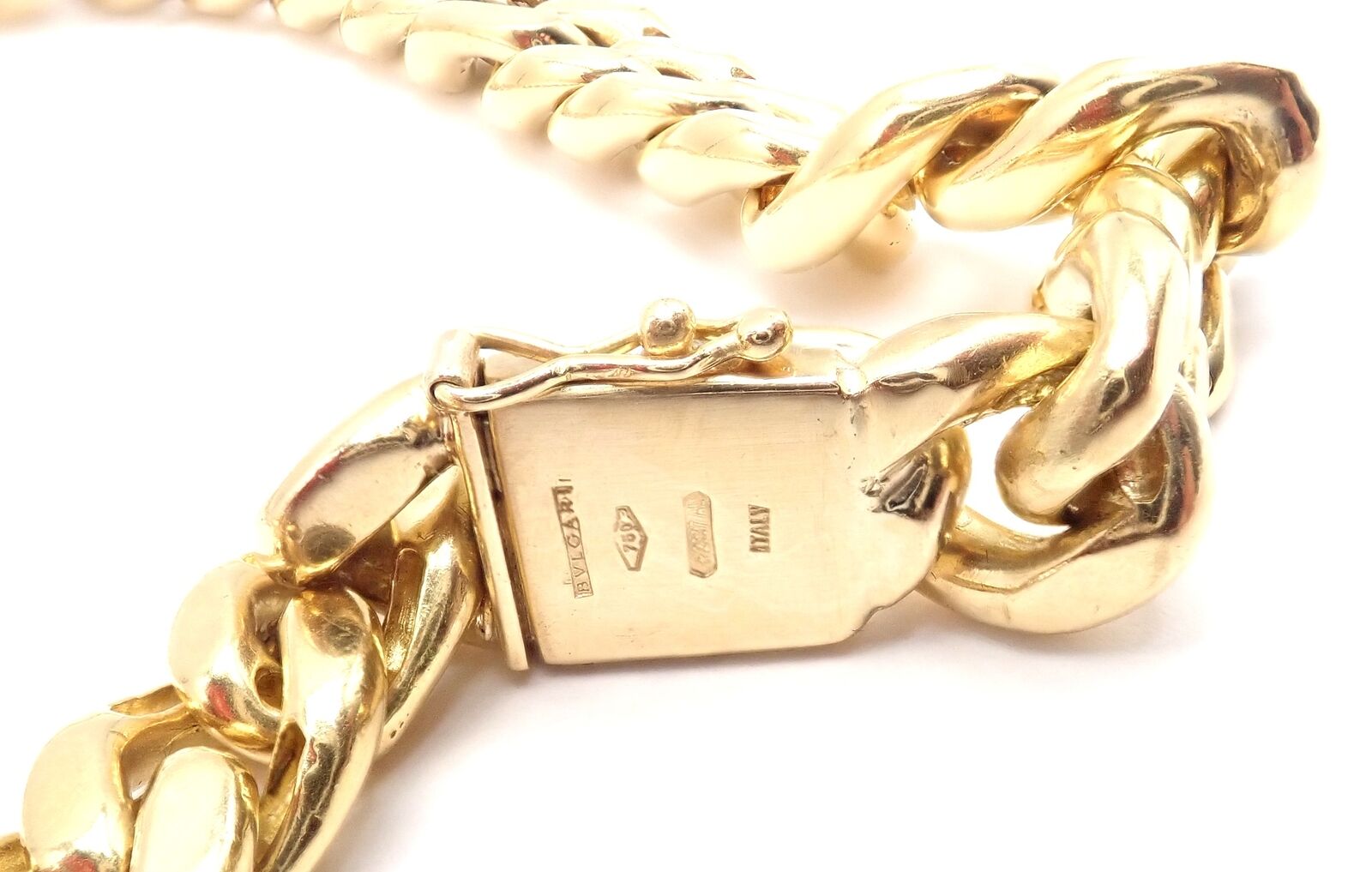 Bvlgari Bulgari 18k Yellow Gold Diamond Citrine Sapphire Link Necklace Paper | Fortrove