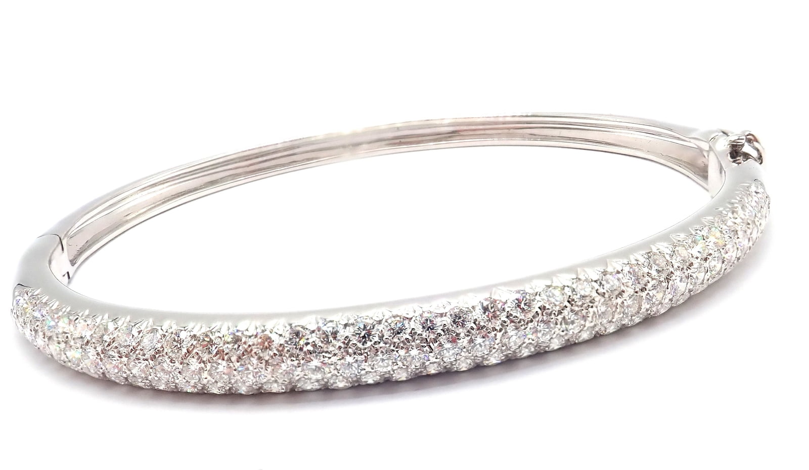 Van Cleef & Arpels Jewelry & Watches:Fine Jewelry:Bracelets & Charms Authentic! Van Cleef & Arpels Eve 18k White Gold Diamond Bangle Bracelet Paper