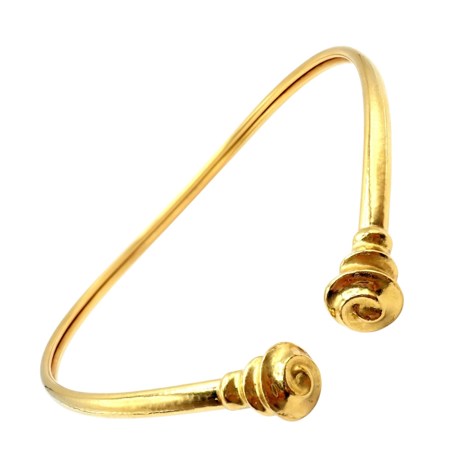 Vintage Estate Ilias Lalaounis 18k Yellow Gold Greek Spiral Collar Necklace | Fortrove