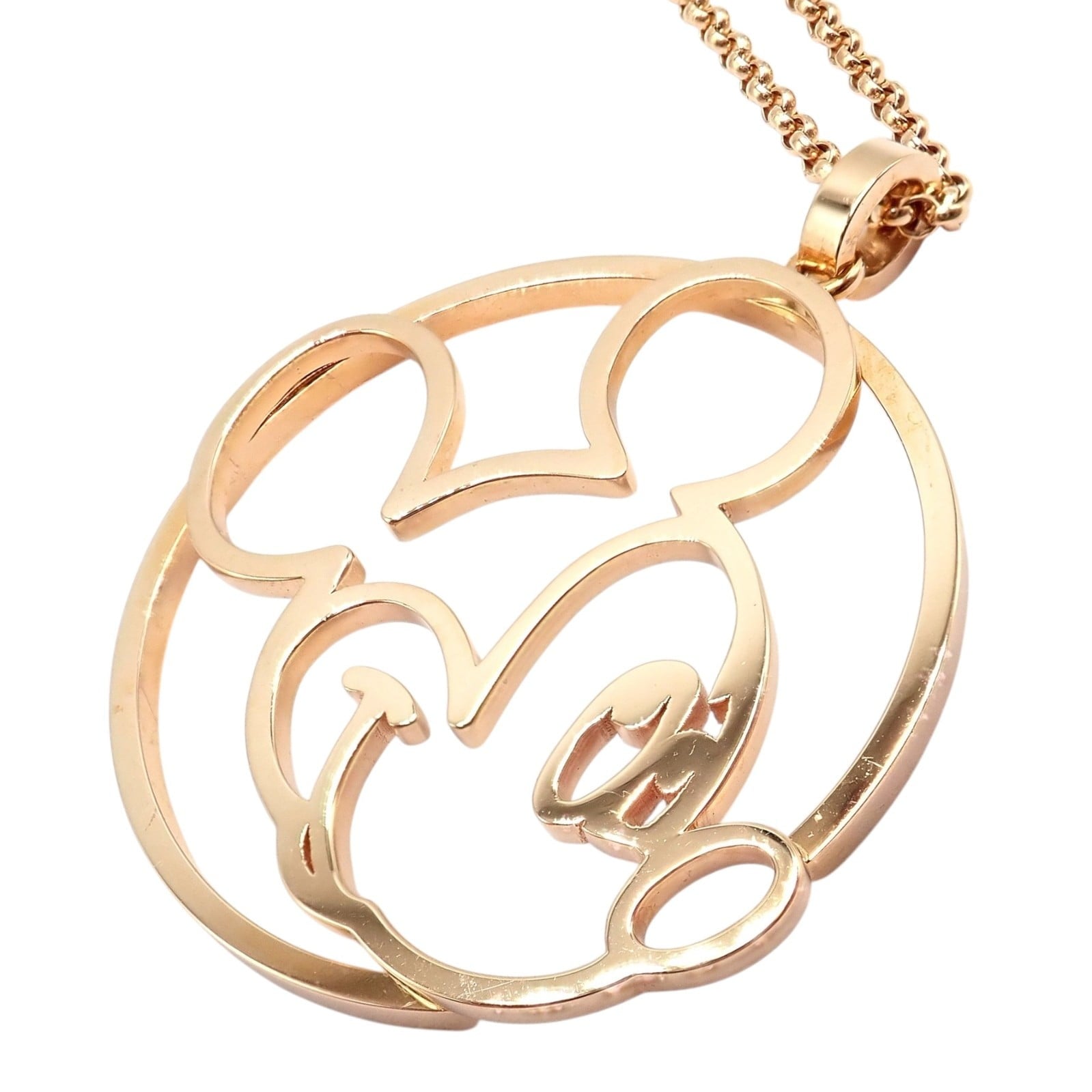 Chopard Jewelry & Watches:Fine Jewelry:Necklaces & Pendants Rare! Chopard Disney World 18k Rose Gold Mickey Mouse Necklace