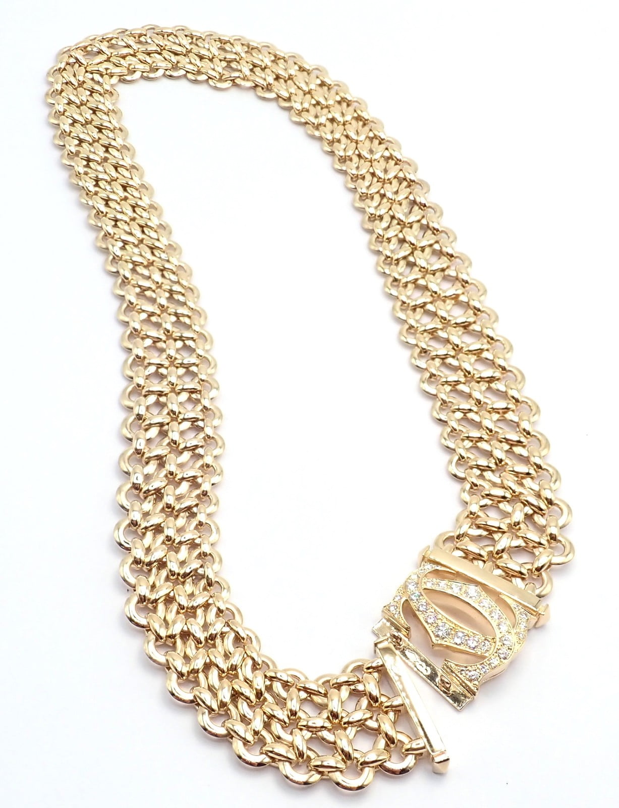 Cartier Jewelry & Watches:Fine Jewelry:Necklaces & Pendants Authentic! Cartier Penelope 18k Yellow Gold Diamond Double C Three Row Necklace