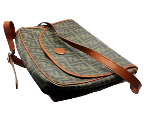 Fendi Clothing, Shoes & Accessories:Women:Women's Bags & Handbags Authentic! Fendi Brown Logo Leather Flap Mama Zucca Handbag Purse
