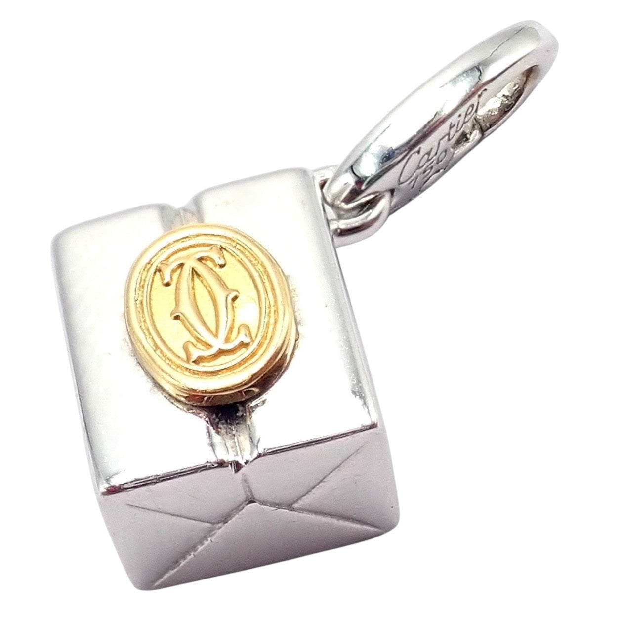 Cartier Jewelry & Watches:Fine Jewelry:Necklaces & Pendants Authentic! Vintage Cartier 18k Yellow White Gold Gift Box Double C Charm Pendant