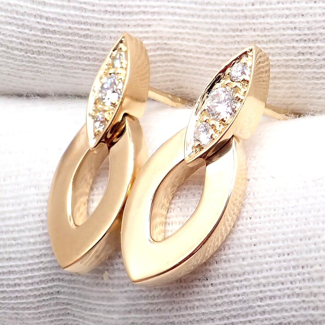 Authentic! Cartier 18K Yellow Gold Diamond Diadea Link Bracelet Earrings Set | Fortrove