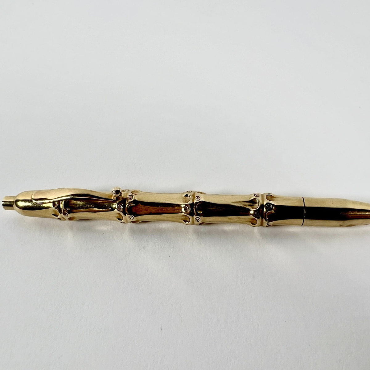 Louis Tamis Collectibles:Pens & Writing Instruments:Pens:Ballpoint Pens:Other Collectible Ballpoint Vintage 1940's Louis Tamis Bamboo Pen 14K Solid Yellow Gold