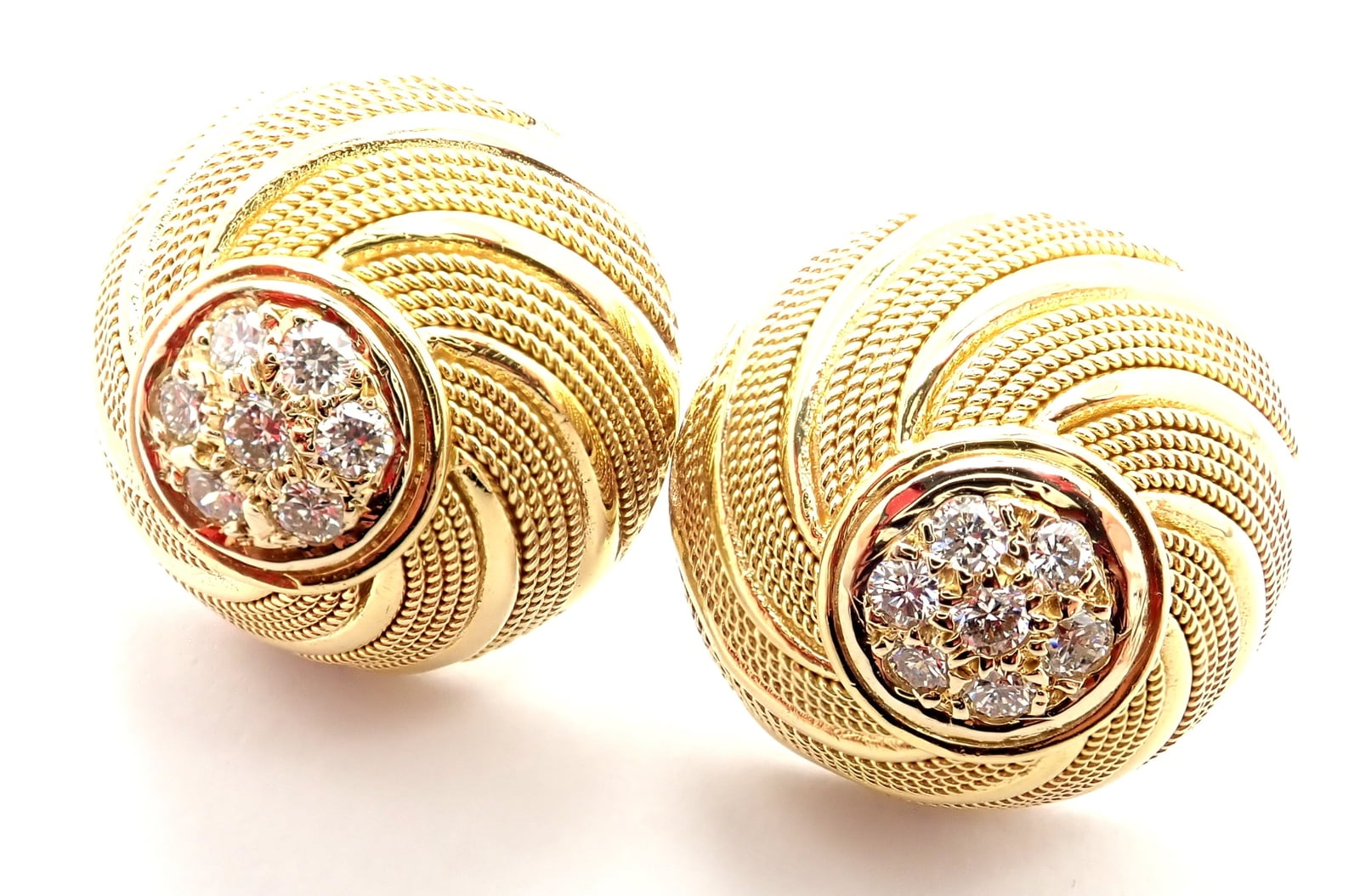 Tiffany & Co. Jewelry & Watches:Fine Jewelry:Earrings Rare! Authentic Tiffany & Co 18k Yellow Gold Diamond Earrings