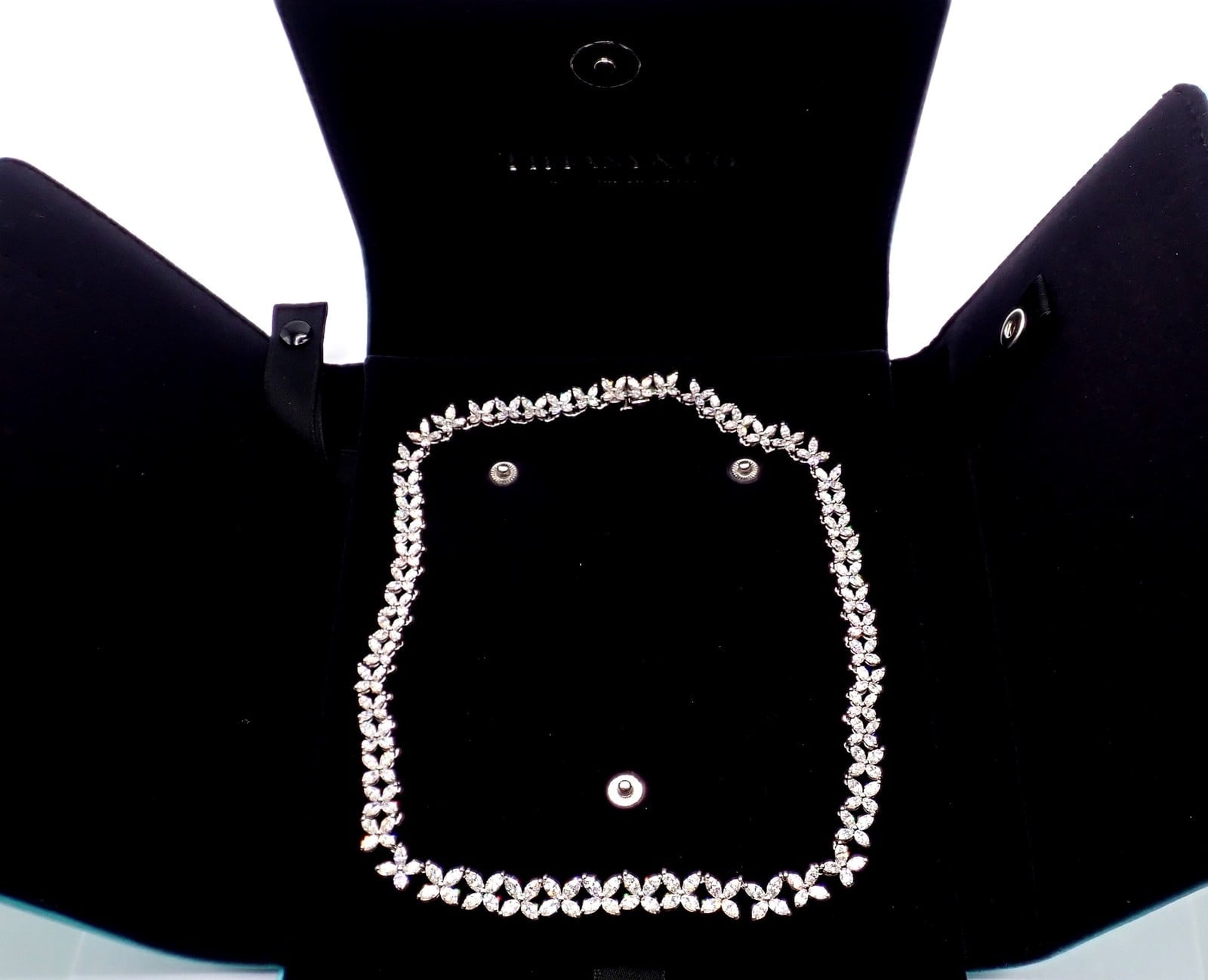 Tiffany & Co. Jewelry & Watches:Fine Jewelry:Necklaces & Pendants Authentic Tiffany & Co Victoria Platinum Graduated Marque Shape Diamond Necklace