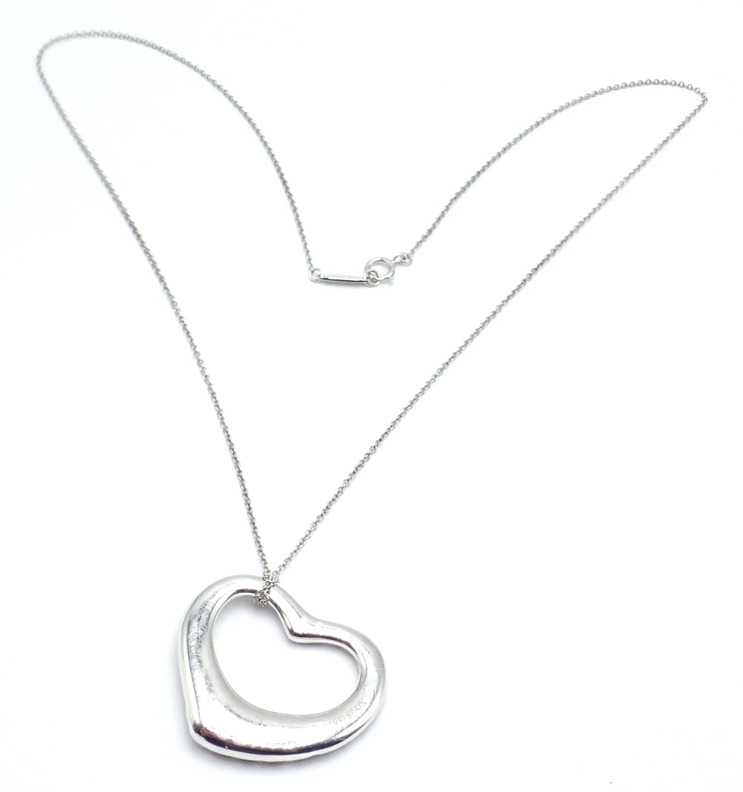 Tiffany & Co. Jewelry & Watches:Fine Jewelry:Necklaces & Pendants Authentic Tiffany & Co Peretti Platinum Diamond Large Open Heart Necklace $26000