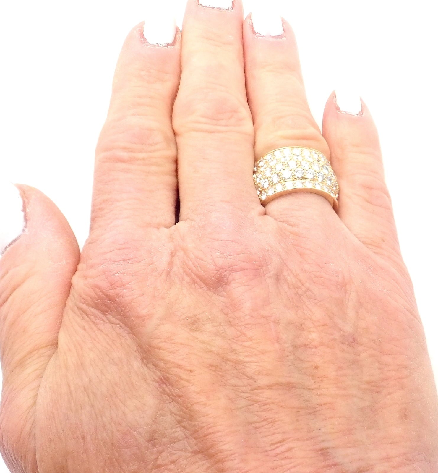 Cartier Jewelry & Watches:Fine Jewelry:Rings Authentic! Cartier Nigeria 18k Yellow Gold Diamond Wide Band Ring Size 53