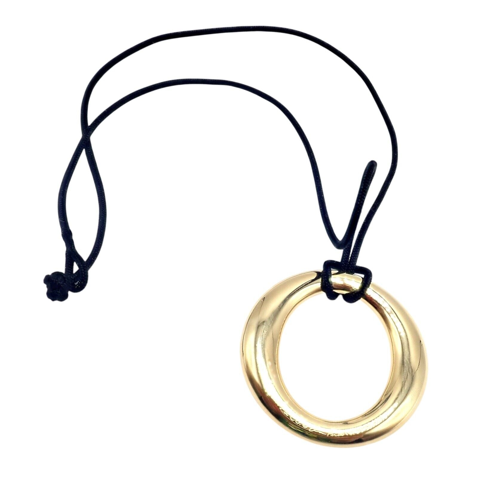 Authentic! Tiffany & Co 18k Yellow Gold Peretti 35mm Medium Sevillana Necklace | Fortrove