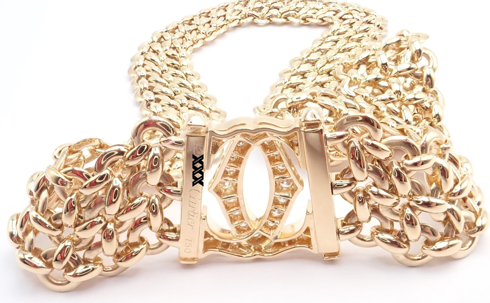 Cartier Jewelry & Watches:Fine Jewelry:Necklaces & Pendants Authentic! Cartier Penelope 18k Yellow Gold Diamond Double C Three Row Necklace