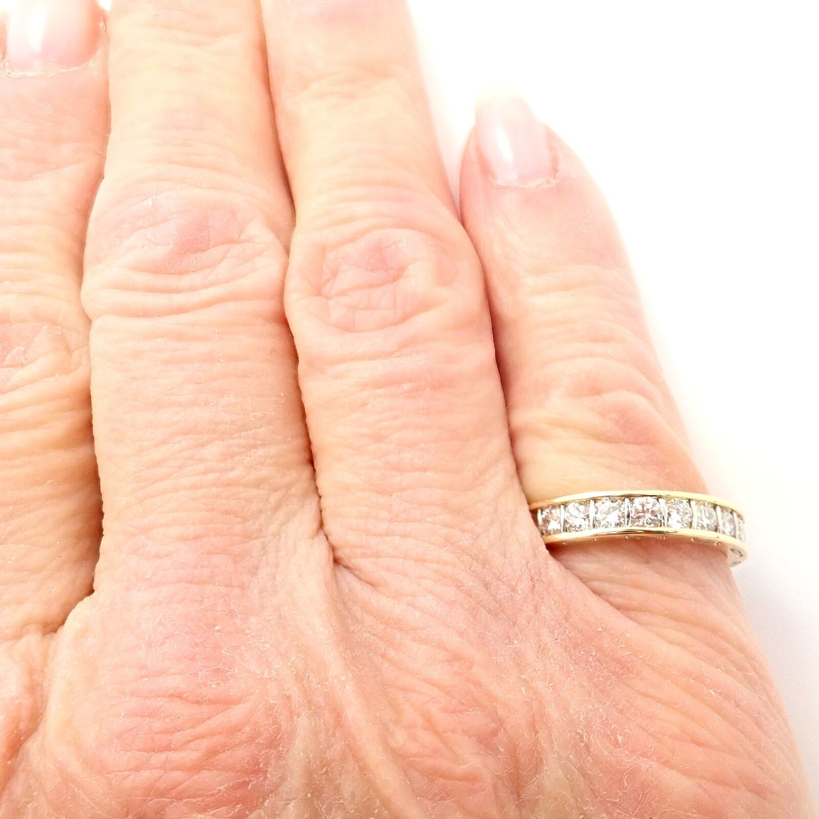 Authentic Vintage Cartier Stitches 18k Gold Diamond Eternity Band Ring Size 5 | Fortrove