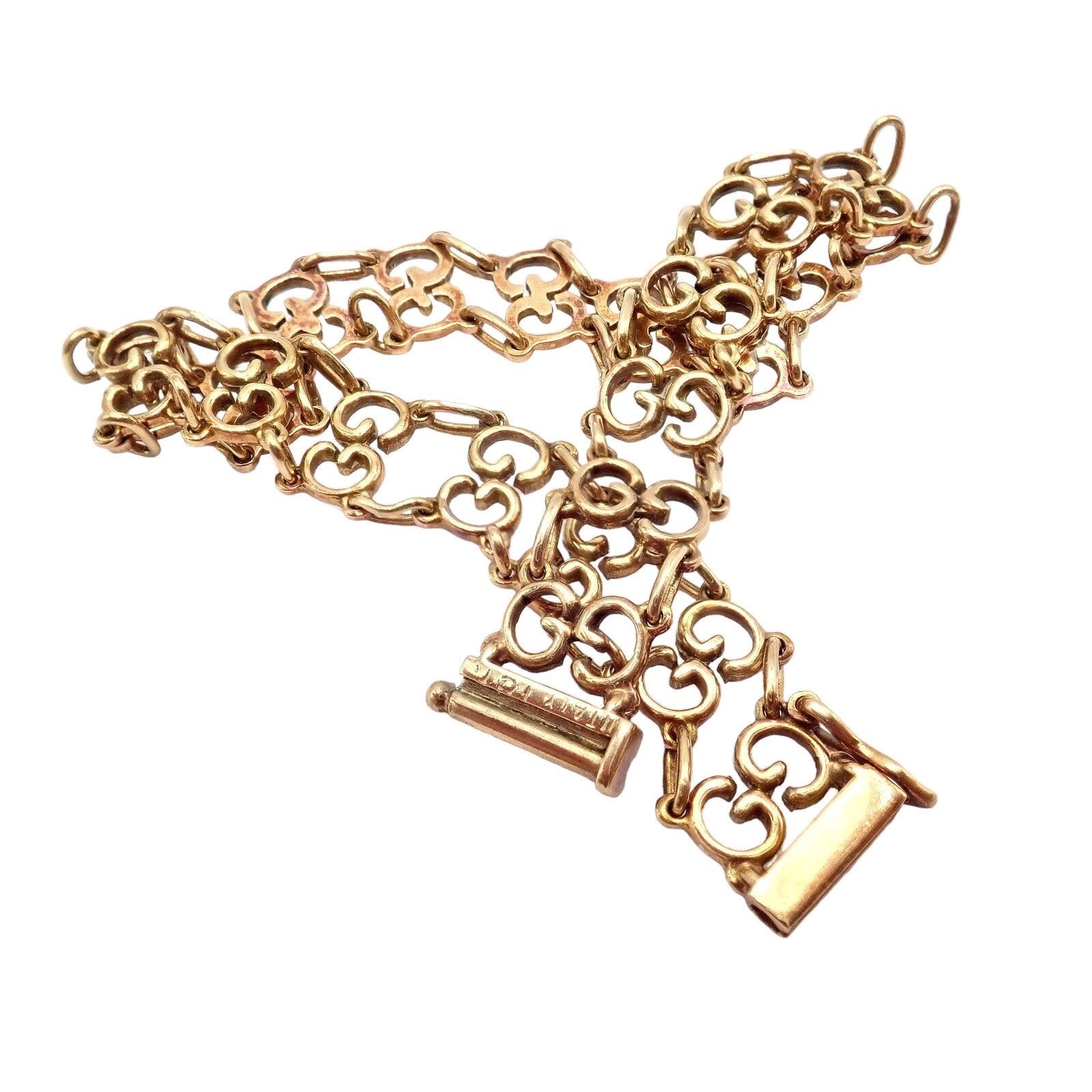 Gucci Jewelry & Watches:Fine Jewelry:Bracelets & Charms Vintage! Authentic Gucci 18k Yellow Gold Logo Bracelet