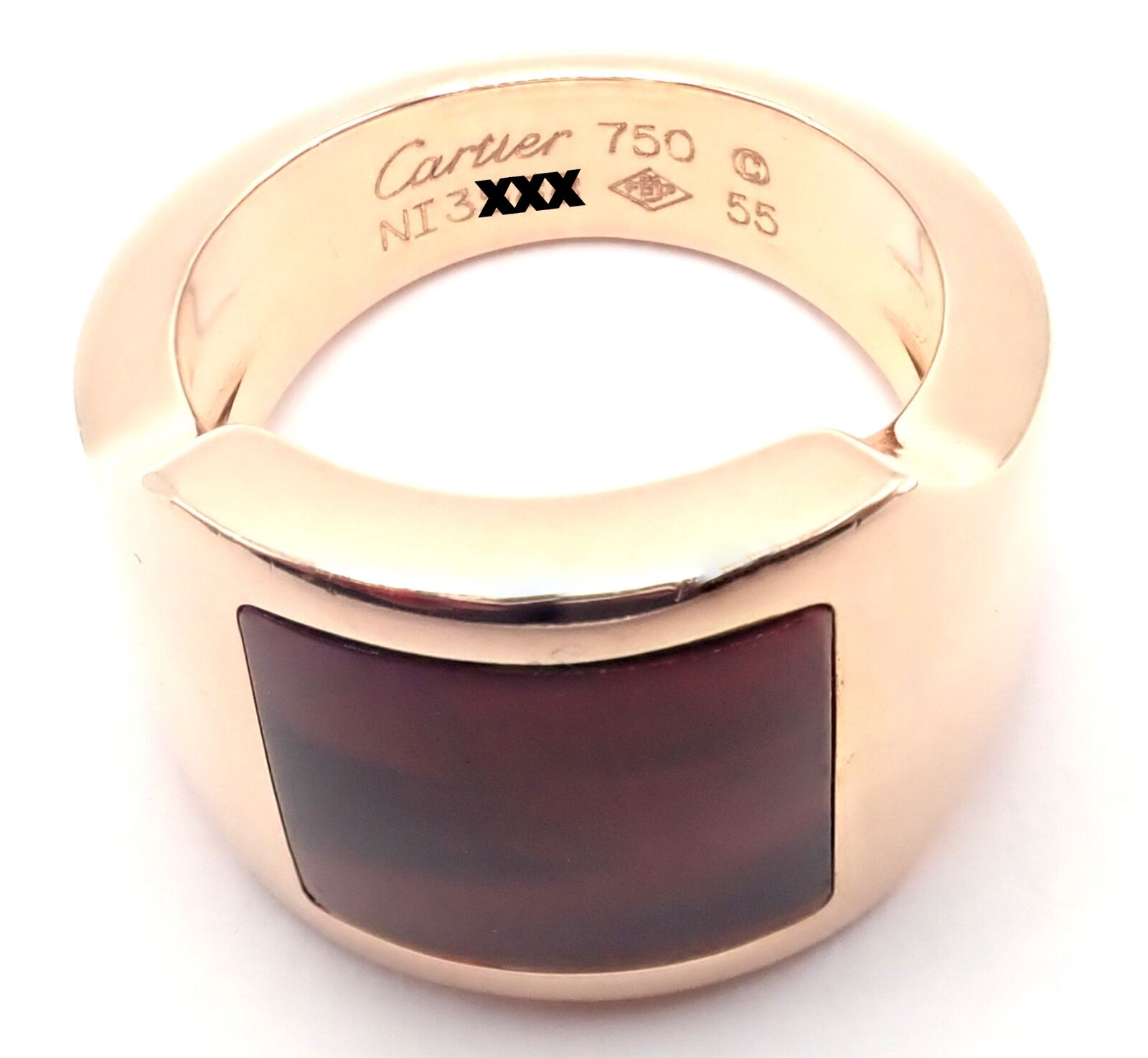 Cartier Jewelry & Watches:Fine Jewelry:Rings Authentic! Cartier 18k Rose Gold Santos Dumont Bull Eye Quartz Ring Certificate