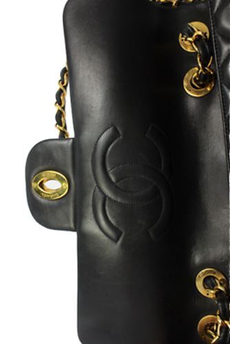 CHANEL Clothing, Shoes & Accessories:Women:Women's Bags & Handbags 1995 Chanel Jumbo XL Maxi Black Quilted Lambskin Single Flap Handbag Purse