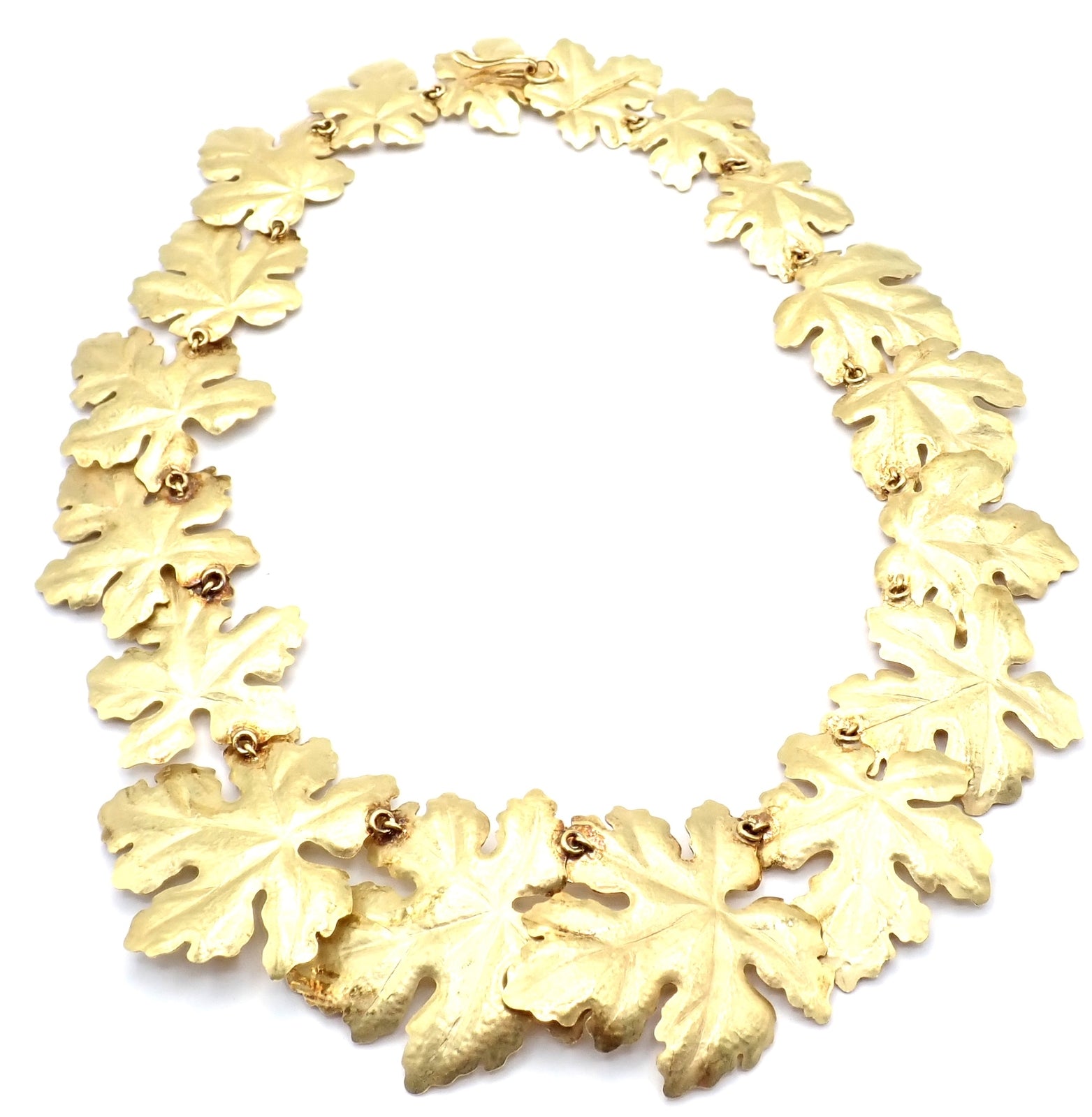 Rare! Authentic Tiffany & Co Angela Cummings 18k Yellow Gold Leaf Necklace 1981 | Fortrove