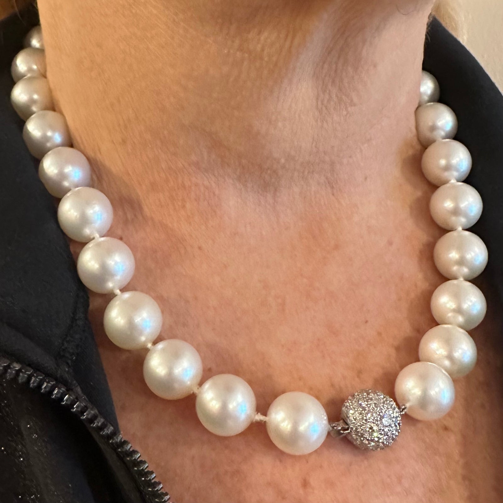 Authentic! Tiffany & Co Platinum Diamond South Sea Large Pearl Necklace Paper | Fortrove