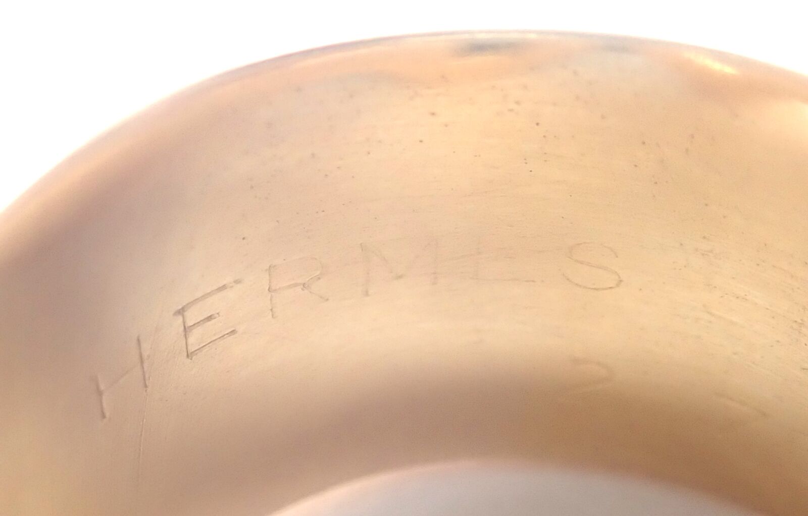 Authentic! Hermes 18k Yellow Gold Diamond Horse bit Wide Band Ring | Fortrove