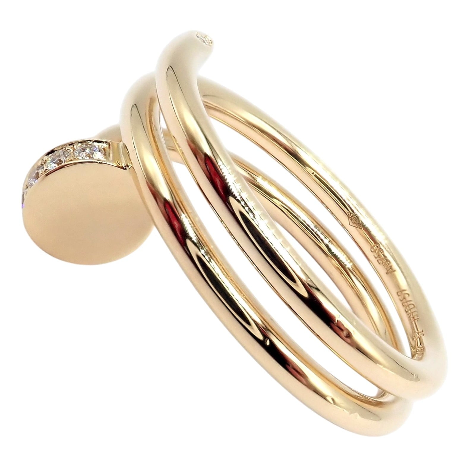 Cartier Jewelry & Watches:Fine Jewelry:Rings Authentic! Cartier Juste Un Clou 18k Yellow Gold Diamond Nail Band Ring 4.25