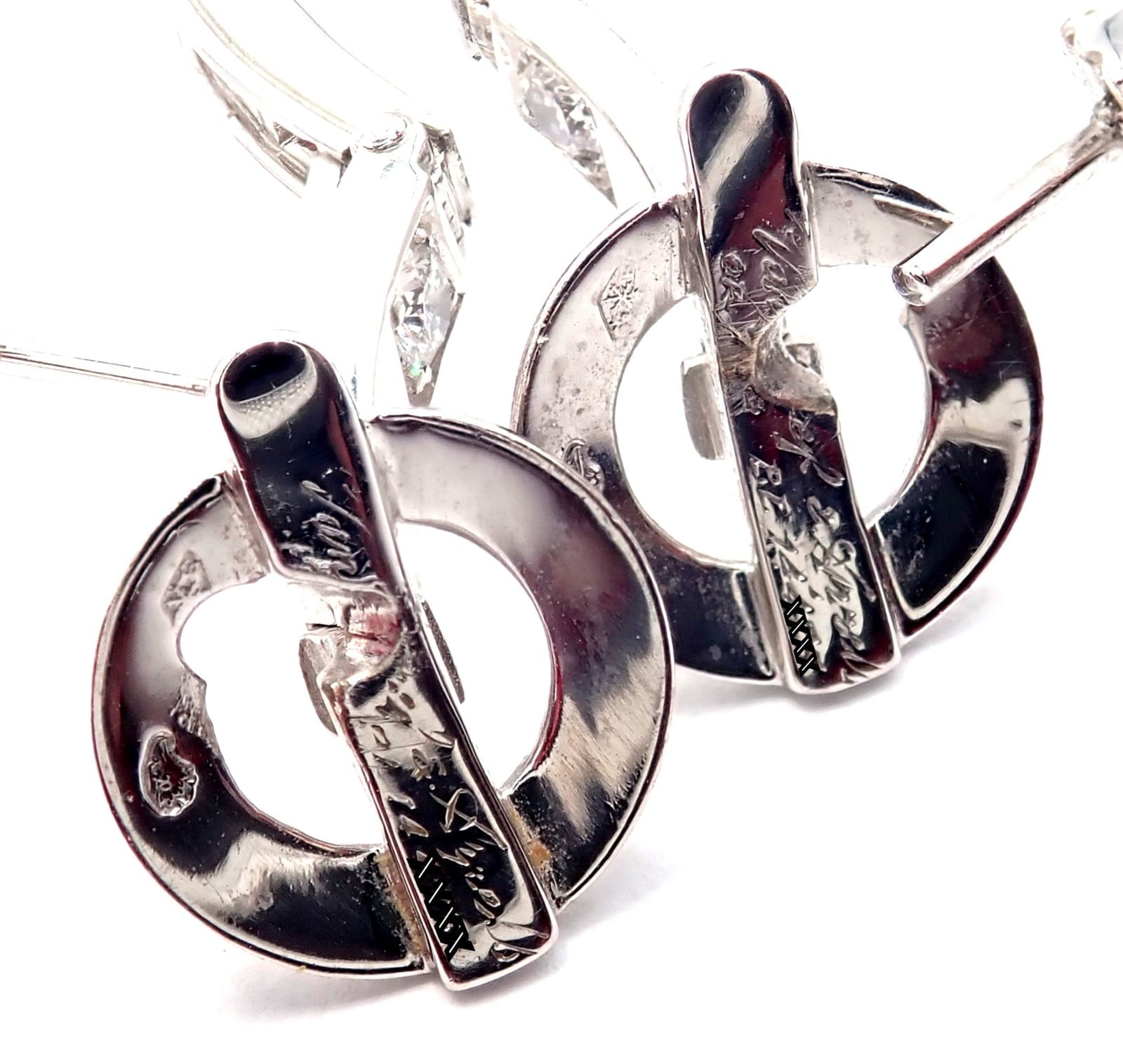 Van Cleef & Arpels Jewelry & Watches:Fine Jewelry:Earrings Van Cleef & Arpels Avignon 18k White Gold Diamond Large Hoop Earrings