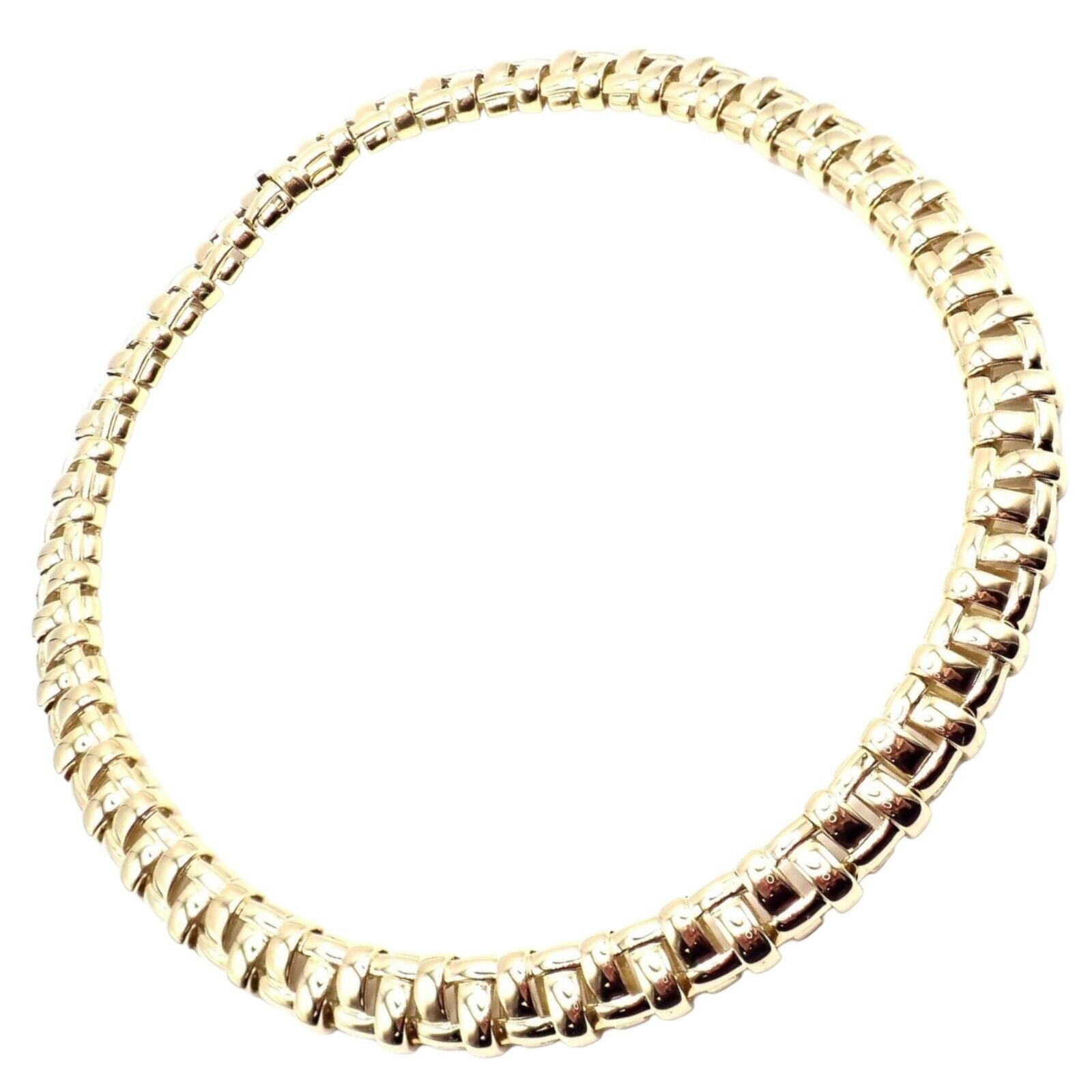 Authentic! Tiffany & Co Vannerie 18k Yellow Gold Basket Weave Necklace 2002 | Fortrove