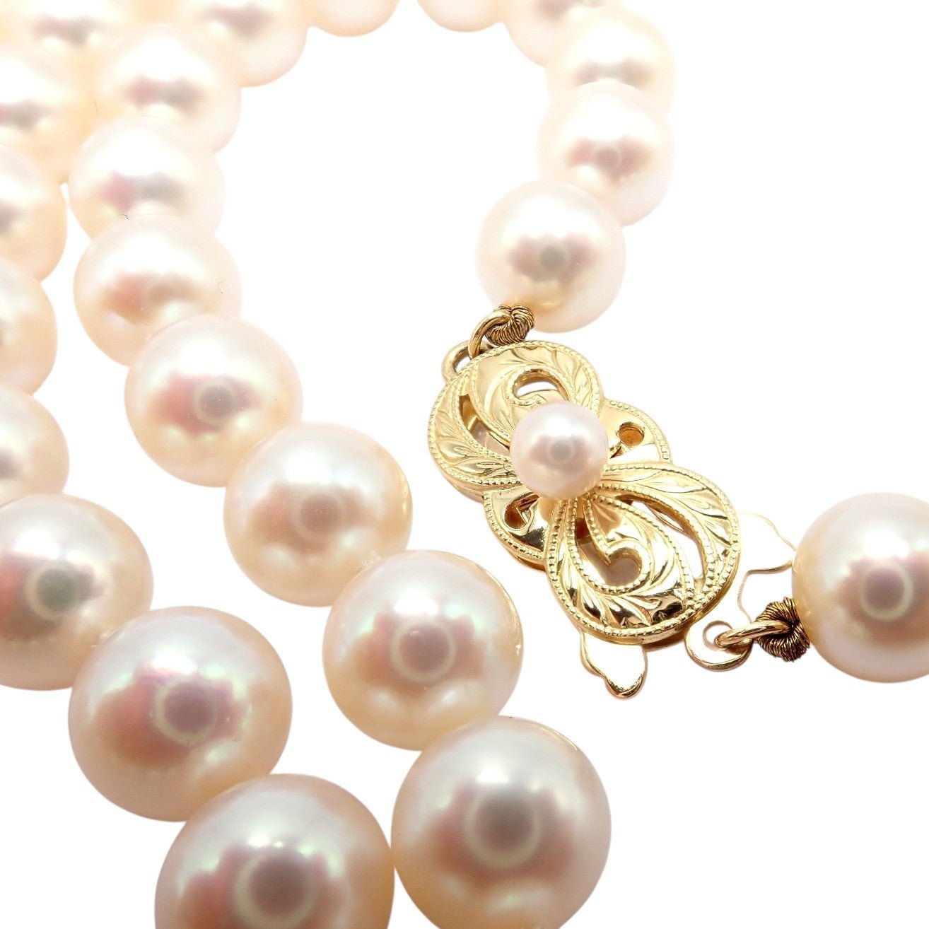 Rare! Mikimoto 18k Yellow Gold Pearl Strand 7mm 30" Opera Length Necklace | Fortrove