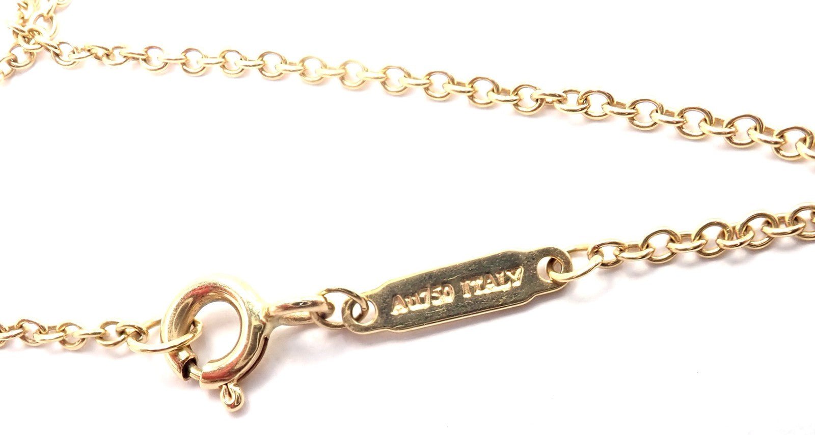 Authentic! Tiffany & Co 18k Yellow Gold Hardware Diamond Ball Pendant Necklace | Fortrove