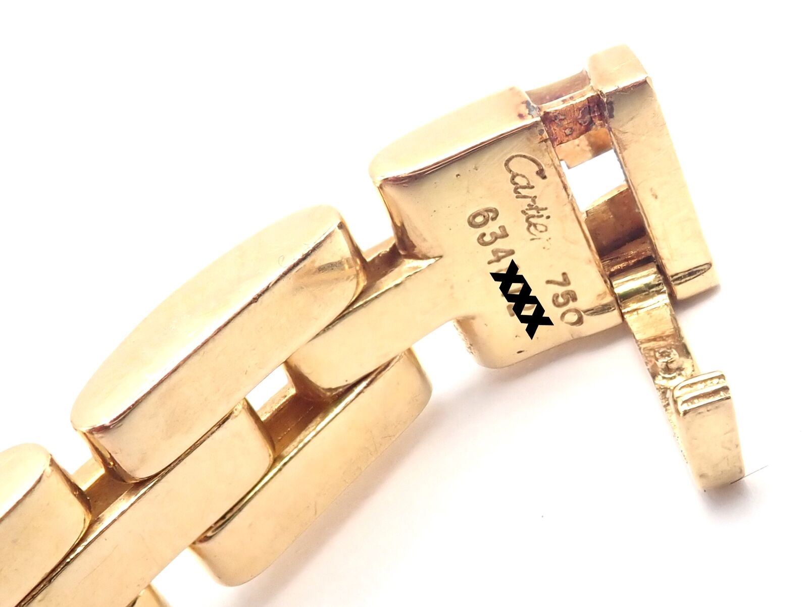 Authentic! Cartier 3 Row Maillon Panther Panthere 18k Yellow Gold Link Necklace | Fortrove