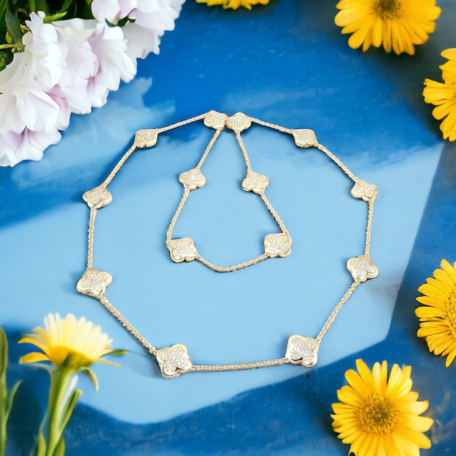 Authentic Van Cleef & Arpels 18k Yellow Gold Diamond Pure Alhambra Long Necklace | Fortrove
