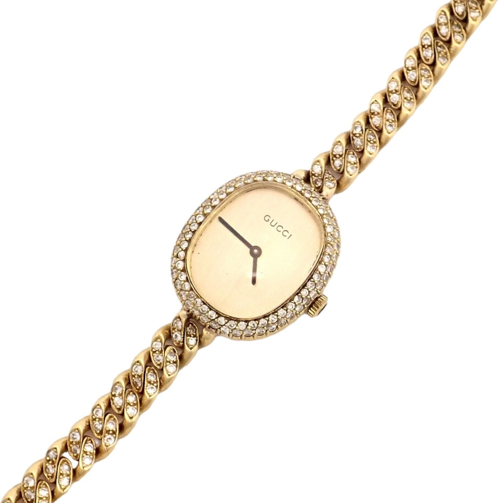 Vintage! Gucci 18k Yellow Gold 3ctw Diamond Manual Wind Ladies Watch | Fortrove