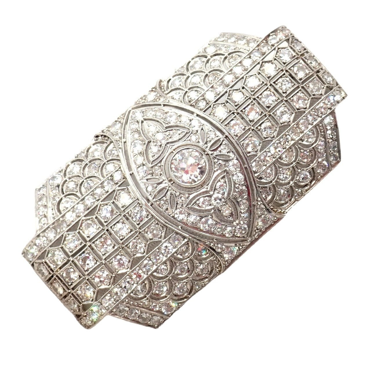 Estate Jewelry & Watches:Fine Jewelry:Brooches & Pins Vintage Estate Antique Art Deco Platinum 5.80ctw Diamond Pin Brooch