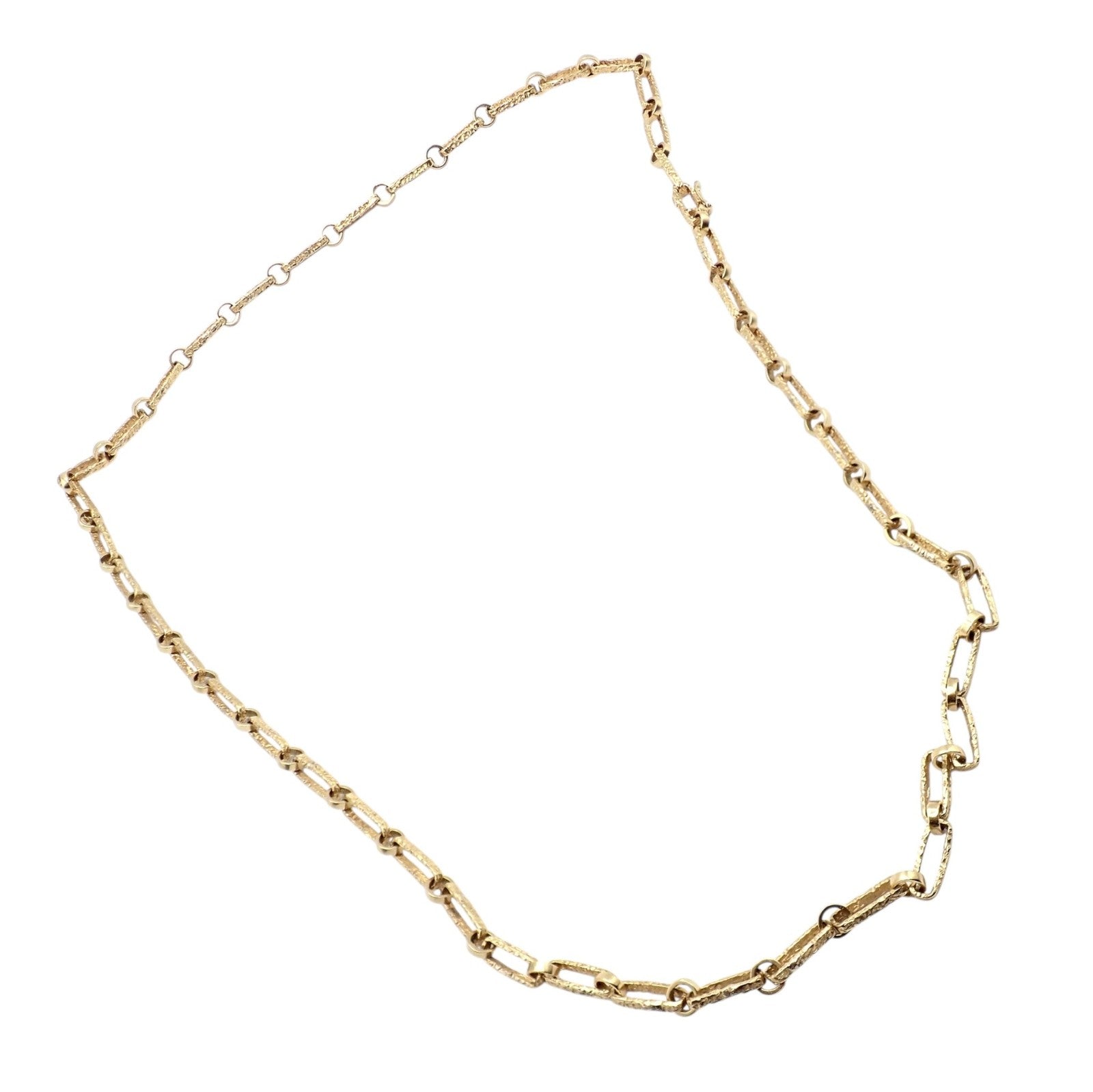 Rare! Vintage Estate 18k Yellow Gold Long 30" Paperclip Necklace 56.8g | Fortrove