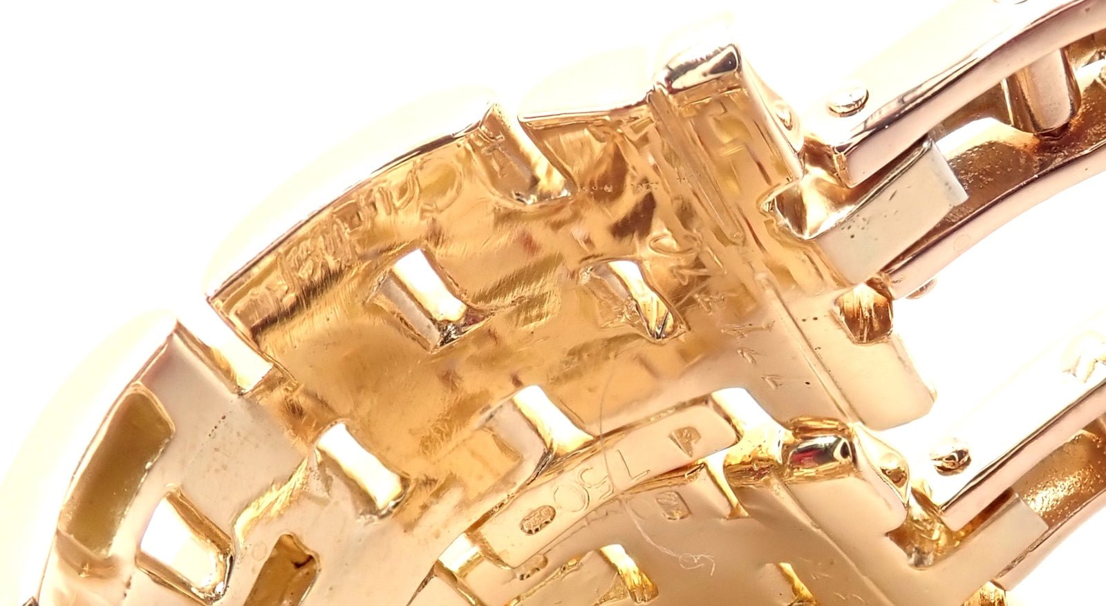 Authentic Cartier Maillon Panthere 18K Gold Diamond Five Row Link Gold Earrings | Fortrove