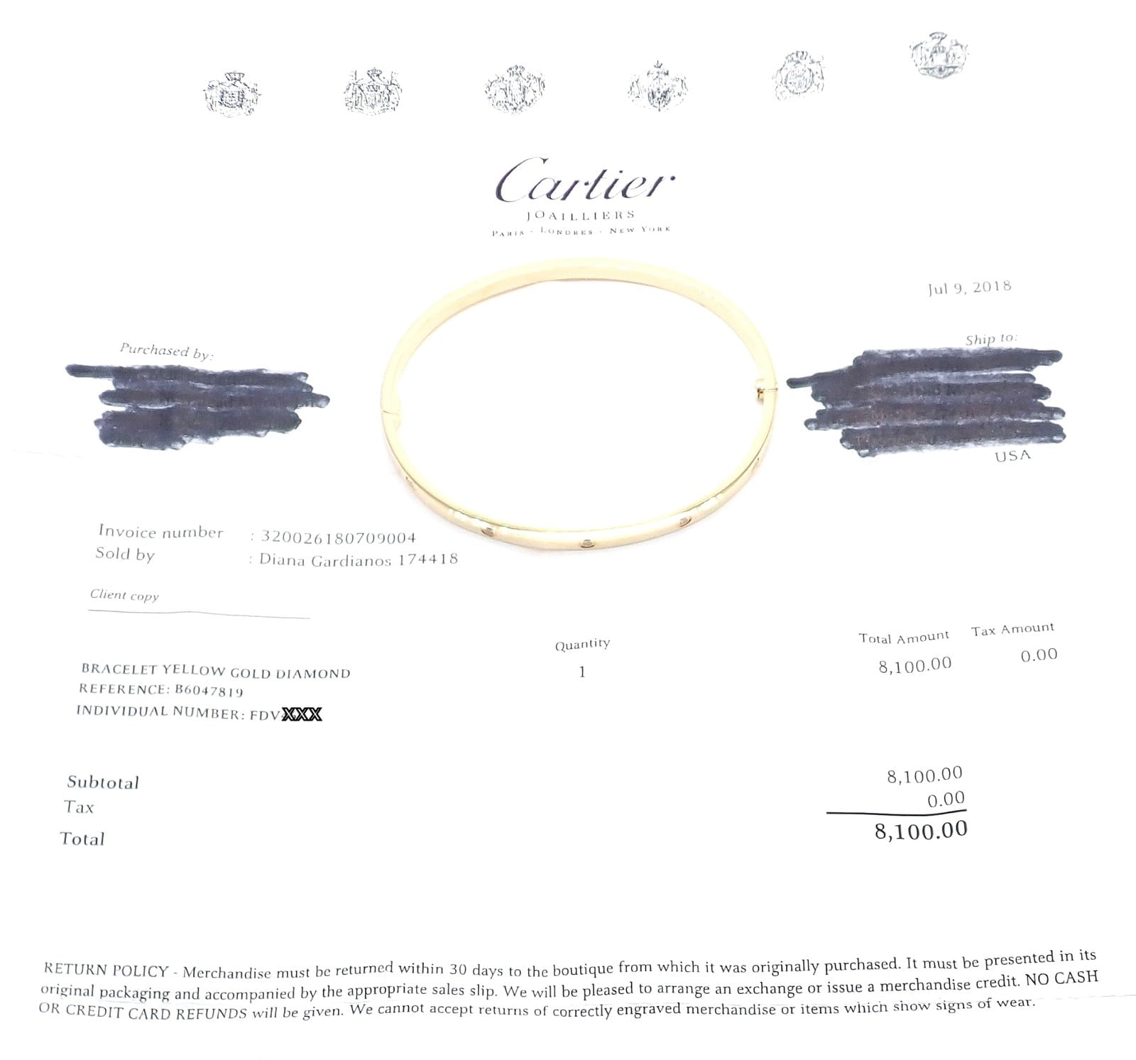 Cartier Jewelry & Watches:Fine Jewelry:Bracelets & Charms Cartier Love 18k Yellow Gold 10 Diamond Small Model Bangle Bracelet Sz 19 Cert.