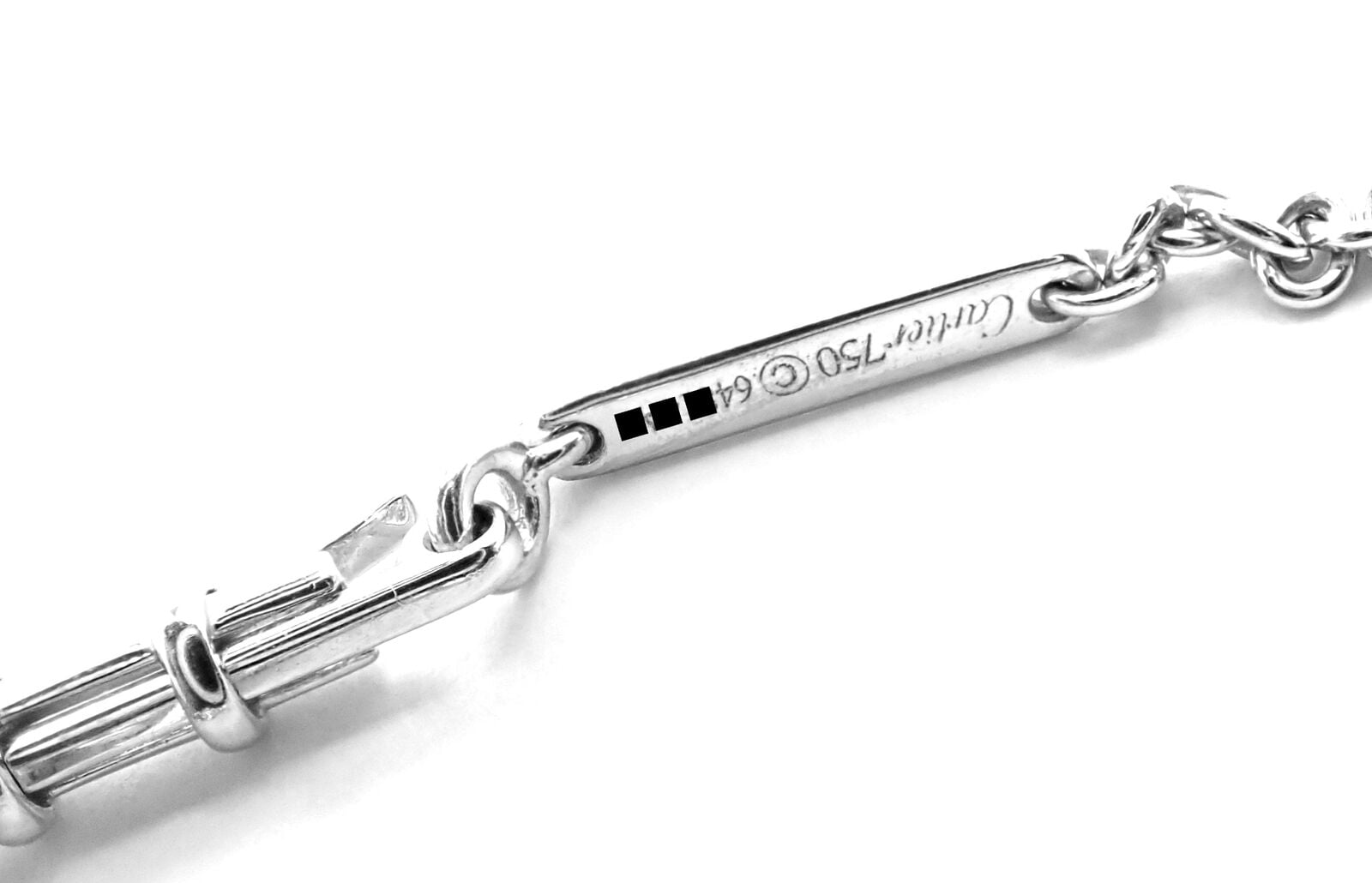 Authentic! Cartier Panther 18k White Gold Diamond Emerald Onyx Pendant Necklace | Fortrove