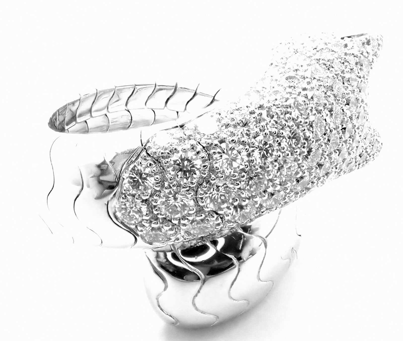 Cartier Jewelry & Watches:Fine Jewelry:Rings Authentic! Cartier Panther 18k White Gold Diamond Emerald Onyx Band Ring Cert.