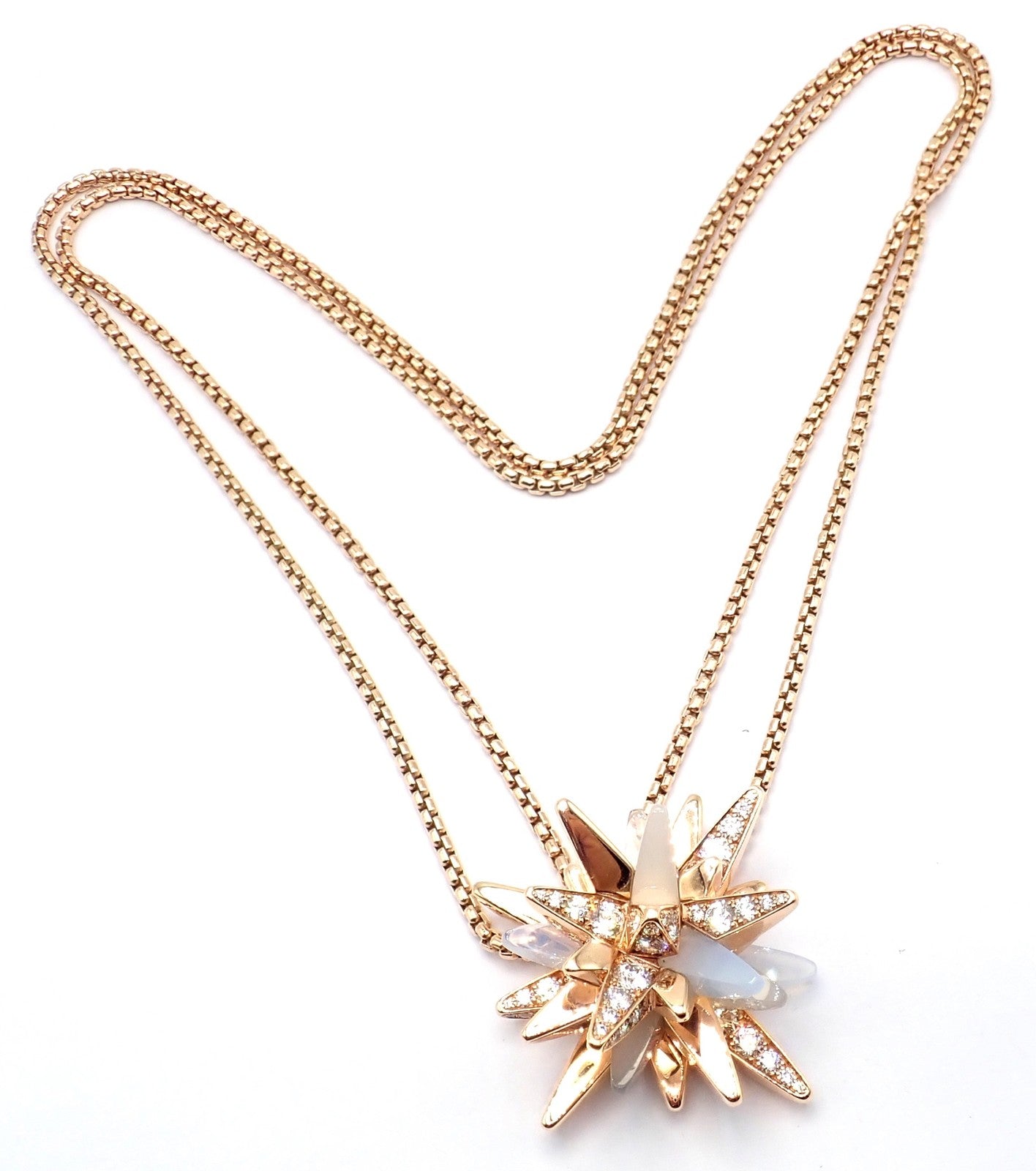 Cartier 18k Rose Gold Limited Edition Diamond Meterore Fractal Pendant Necklace | Fortrove