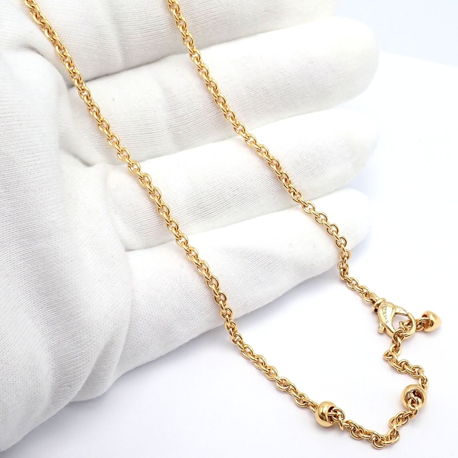 Authentic! Bvlgari Bulgari 18k Yellow Gold 19.5" Link Chain Necklace | Fortrove
