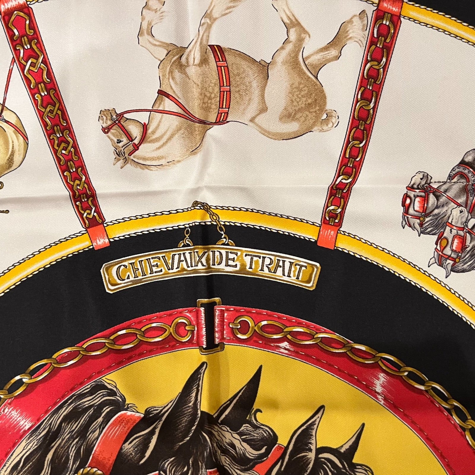 Hermes Clothing, Shoes & Accessories:Women:Women's Accessories:Scarves & Wraps Authentic Hermes Carré 90 cm Chevaux de Trait Silk Scarf