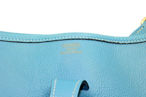 Hermes Clothing, Shoes & Accessories:Women:Women's Bags & Handbags Authentic! Hermes Evelyne Blue Jean Clemence Leather GM Handbag Purse