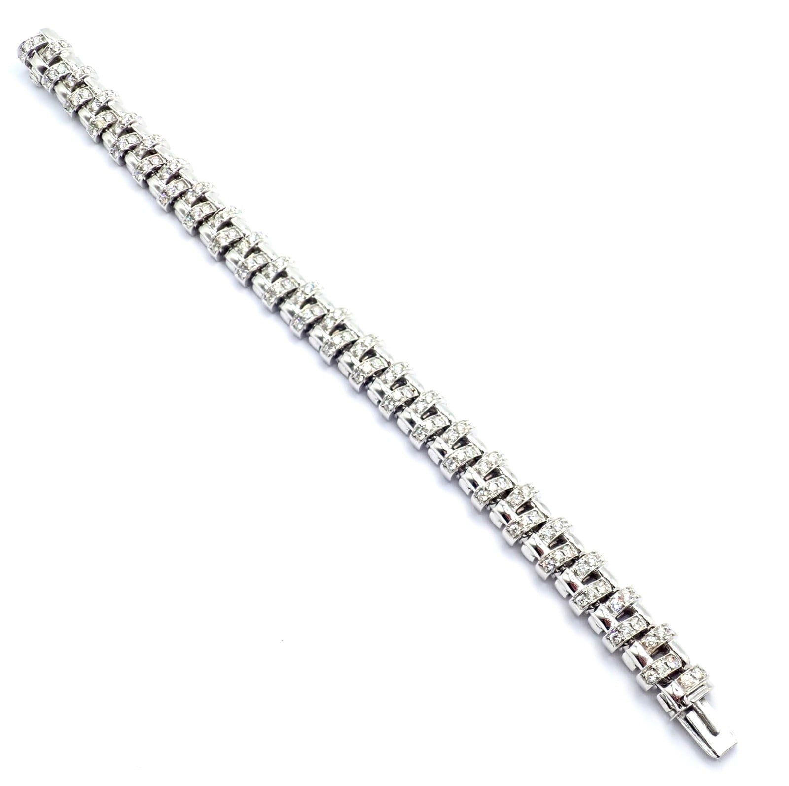 Tiffany & Co. Jewelry & Watches:Fine Jewelry:Bracelets & Charms Authentic! Tiffany & Co Vannerie 18k White Gold Basket Weave Diamond Bracelet