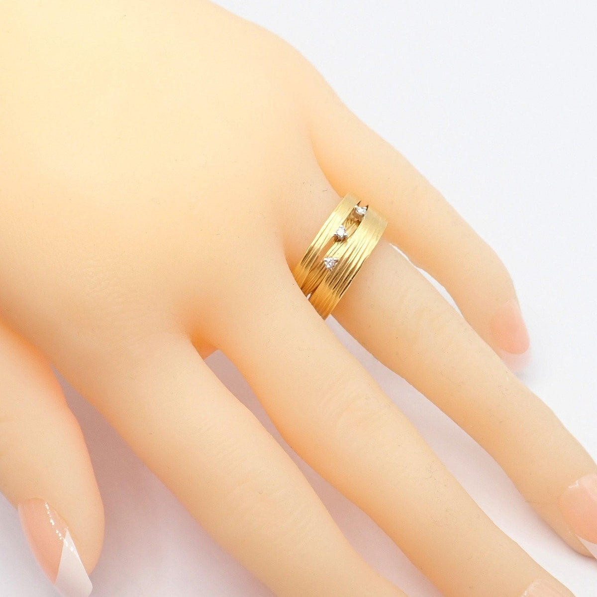 Roberto Coin Jewelry & Watches:Fine Jewelry:Rings Authentic! Roberto Coin 18k Yellow Gold Diamond Silk Weave Ring sz 7