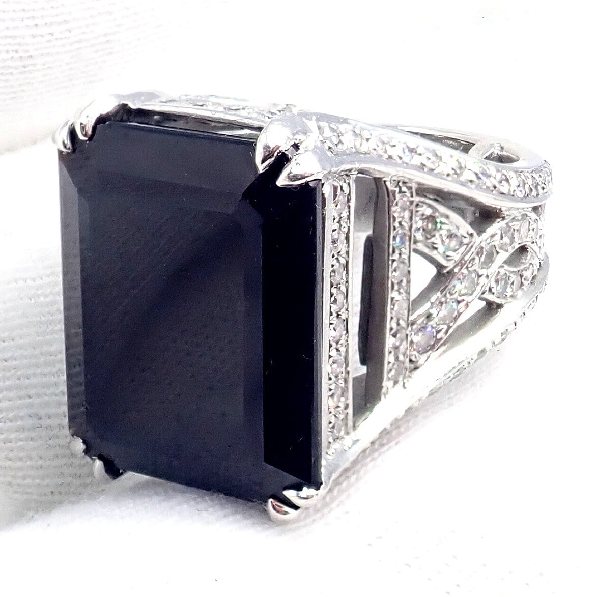 Kieselstein Cord Jewelry & Watches:Fine Jewelry:Rings Kieselstein Cord Platinum 3ctw Diamond Black Spinel Cockatil Ring 1998 sz 5.5