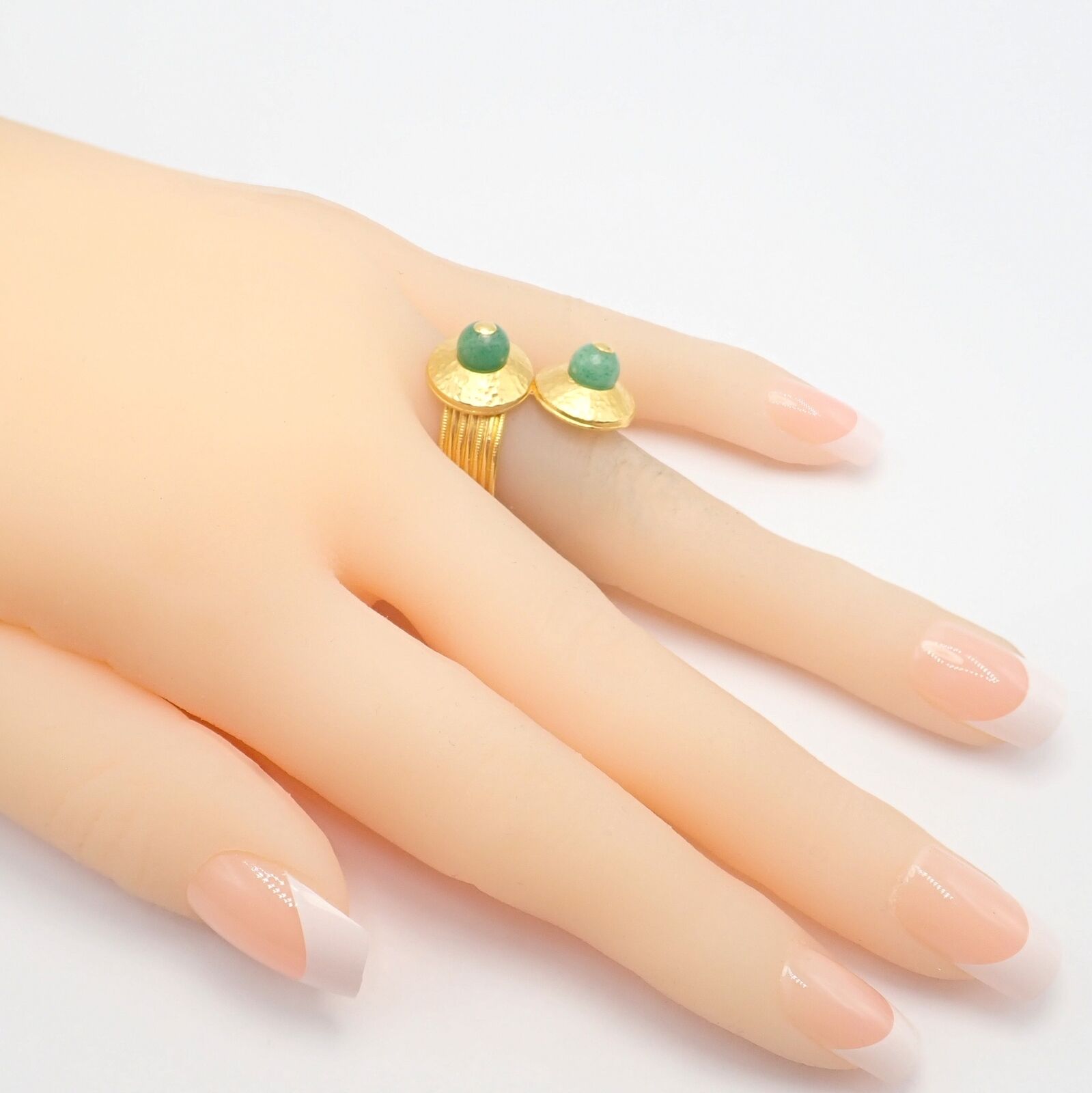 Authentic! Ilias Lalaounis Greece 22k Yellow Gold French Nephrite Ring | Fortrove