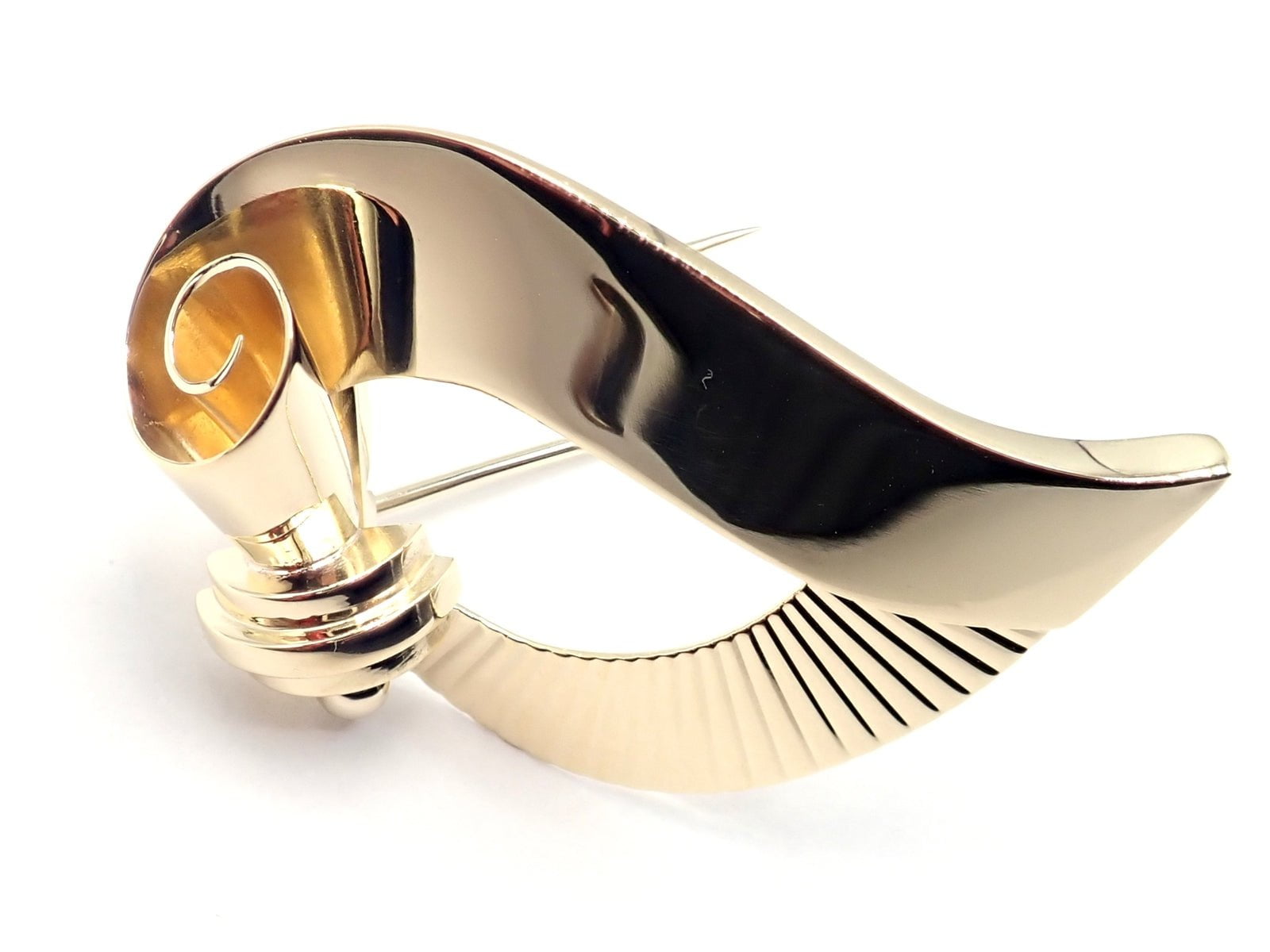 Vintage! Authentic Cartier 14k Yellow Gold Art Deco Brooch Pin | Fortrove